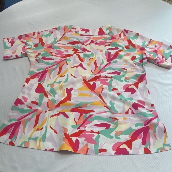 Crosby By Mollie Bunch Suzie Tunic Top Blouse In Water Lillies Size Medium - Picture 4 of 5